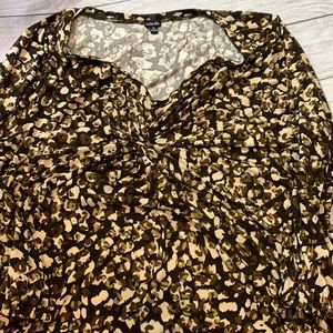 Rafaella animal print mid sleeve top size 1X